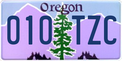 OR license plate 010TZC