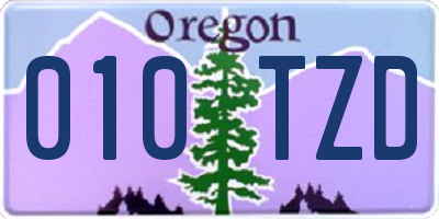 OR license plate 010TZD