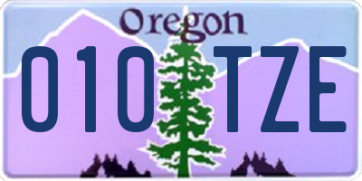 OR license plate 010TZE