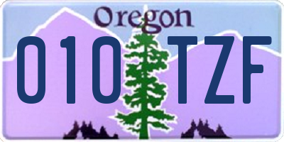 OR license plate 010TZF
