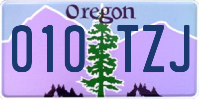 OR license plate 010TZJ