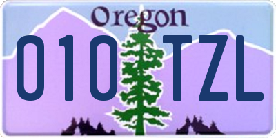 OR license plate 010TZL