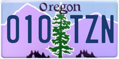 OR license plate 010TZN