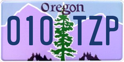 OR license plate 010TZP