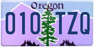 OR license plate 010TZQ