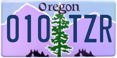 OR license plate 010TZR