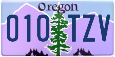 OR license plate 010TZV
