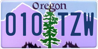 OR license plate 010TZW