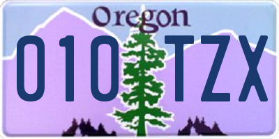 OR license plate 010TZX