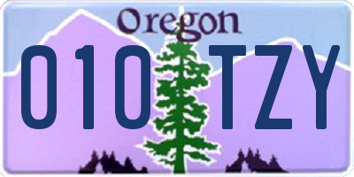 OR license plate 010TZY