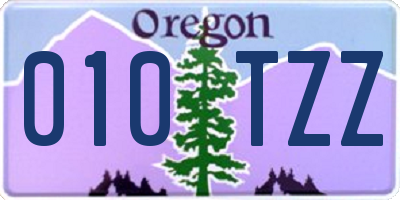 OR license plate 010TZZ