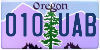OR license plate 010UAB
