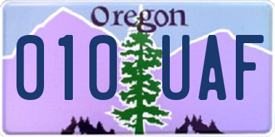 OR license plate 010UAF