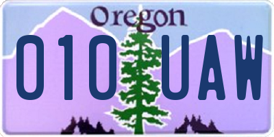 OR license plate 010UAW