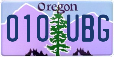 OR license plate 010UBG