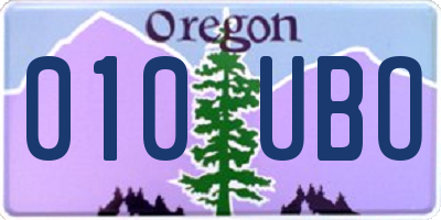 OR license plate 010UBO