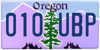 OR license plate 010UBP
