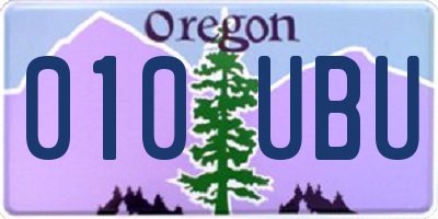 OR license plate 010UBU