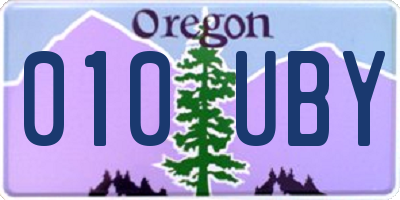 OR license plate 010UBY
