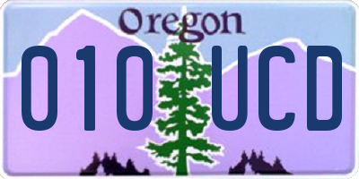 OR license plate 010UCD