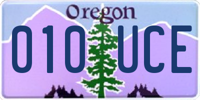 OR license plate 010UCE