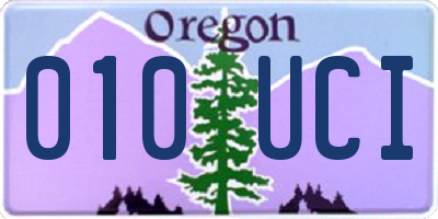 OR license plate 010UCI
