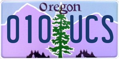 OR license plate 010UCS