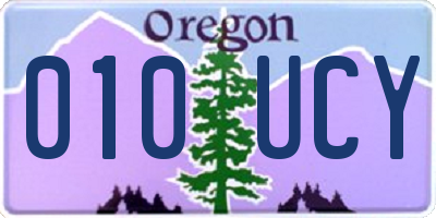 OR license plate 010UCY