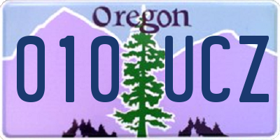 OR license plate 010UCZ