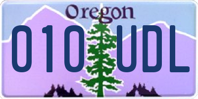 OR license plate 010UDL