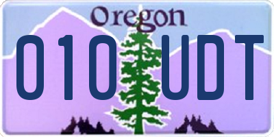 OR license plate 010UDT
