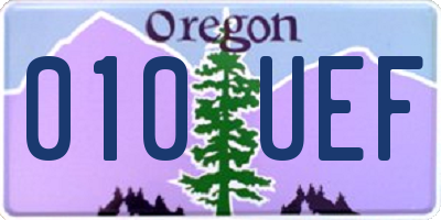 OR license plate 010UEF