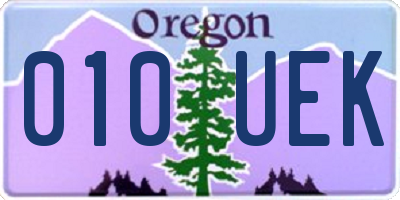 OR license plate 010UEK