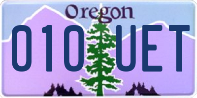 OR license plate 010UET