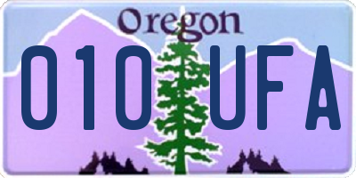 OR license plate 010UFA