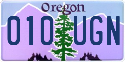 OR license plate 010UGN