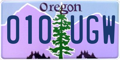 OR license plate 010UGW