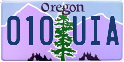 OR license plate 010UIA