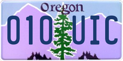 OR license plate 010UIC