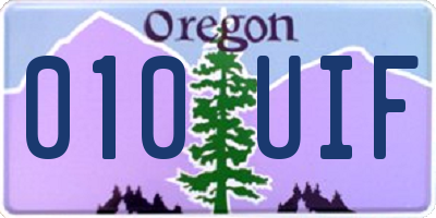 OR license plate 010UIF