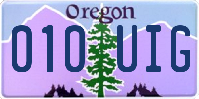 OR license plate 010UIG