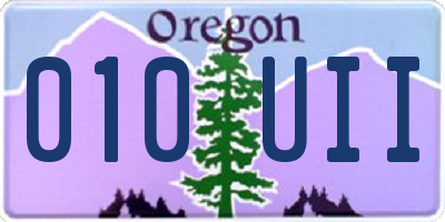 OR license plate 010UII