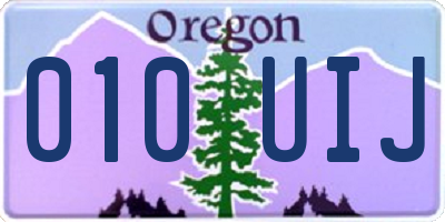 OR license plate 010UIJ