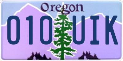 OR license plate 010UIK