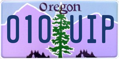 OR license plate 010UIP