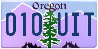 OR license plate 010UIT