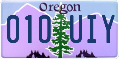 OR license plate 010UIY