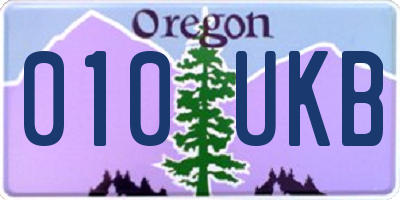 OR license plate 010UKB