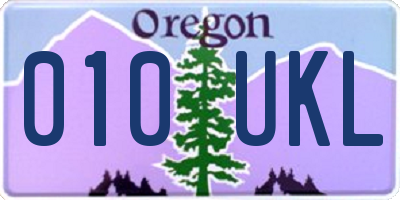 OR license plate 010UKL
