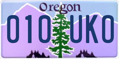 OR license plate 010UKO